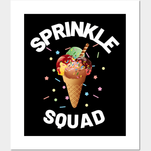 Ice Cream Sprinkle Squad Matching Birthday Cool Ice Cream Posters and Art